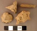 Hand formed earthenware object fragments, possible figurines or effigies