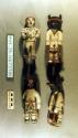 Polychrome-on-off white Four Deer Dance Figures