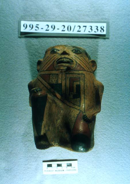 Ramos polychrome-on-buff kneeling male effigy