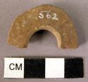 Fragment of pottery disc, perforated