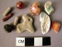 30 miscellaneous beads - carnelian, faience, pottery glass;