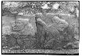 Sculptured frieze of "woolly and jaguars" at the Temple of Warriors