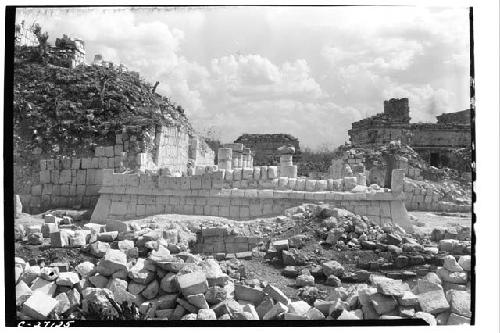 Colonnade at the Temple of Wall Panels after beginning of repair