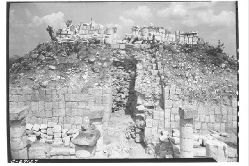 Temple of Wall Panels showing position of destroyed stairway