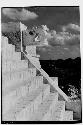 Serpent head in south balustrade at the Temple of Warriors