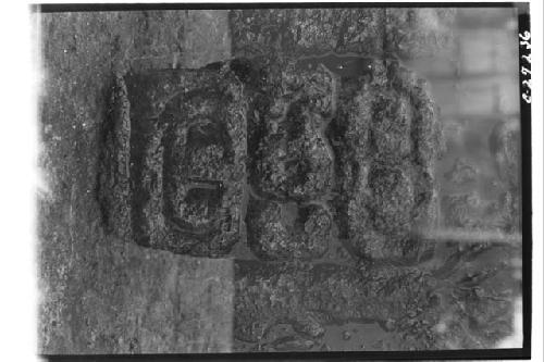 Stone with hieroglyph somewhat resembling Initial Series introducing glyph in fl