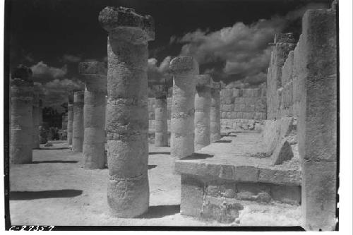 N. Col. entrance from NW Col., looking S., showing bench along western wall