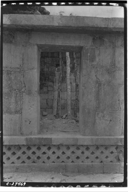 Temple of Three Lintels west doorway with hieroglyphic lintel.