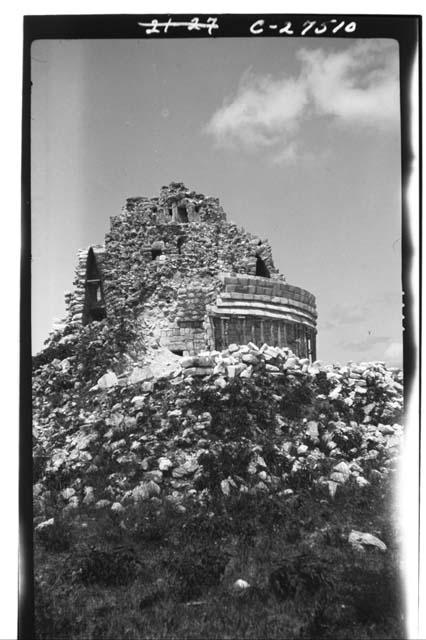 Caracol, NE corner before excavation and repair