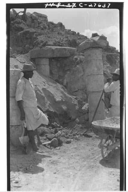 Temple of Wall Panels during excavation