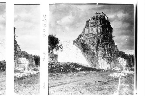 Temple of the Jaguars, under repair by Mexican government.