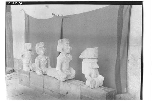 Stone figures from Caracol and W. Annex.