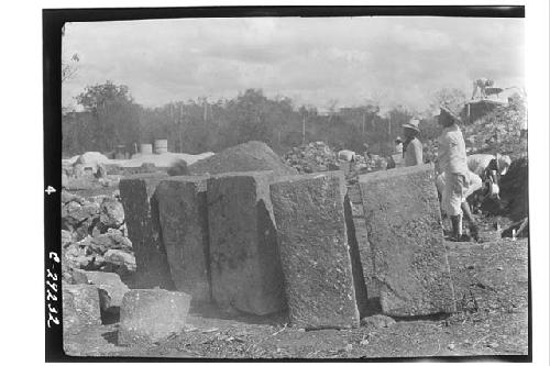 Caracol, W. Annex, specialized stones found in talus of Southwest side.