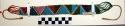 Beadwork armlet (?)--red, green, yellow, blue and white