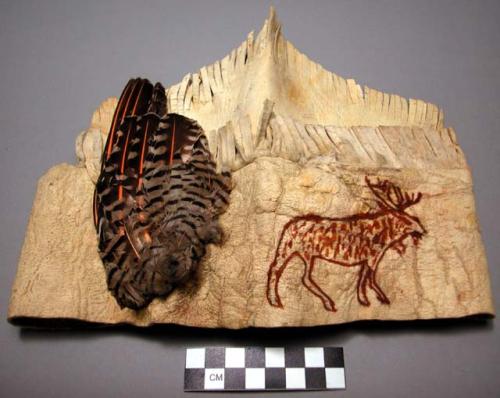 Woman's narrow head band of musquash skin lined with buckskin.