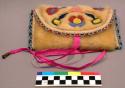 Seal-skin pouch with floral embroidery