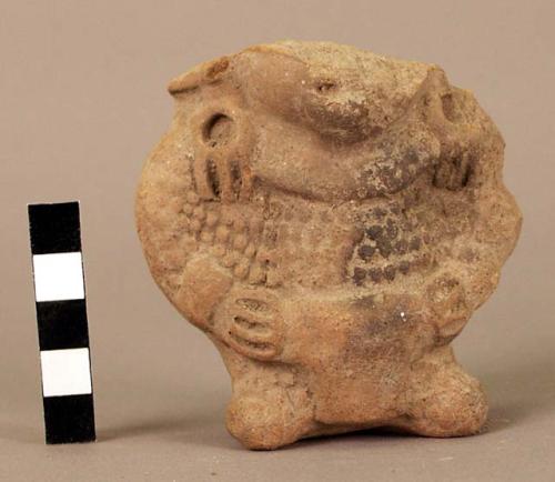 Pottery whistle - headless human effigy