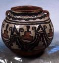 Jar, polacca polychrome style b. linear design. 10.0 x 10.3 cm.