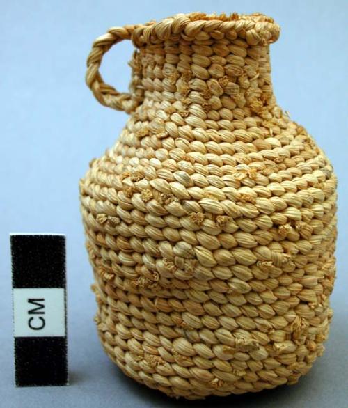 Small salt basket - corn husk in twined weave