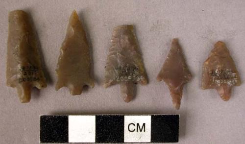 Barbed and tanged arrowheads - only slightly retouched on the lower surfaces