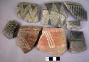 70 decorated pot sherds