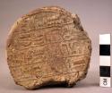 Pottery funerary cone with hieroglyphs