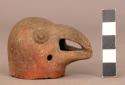 Ceramic sherd, bird effigy head, perforated