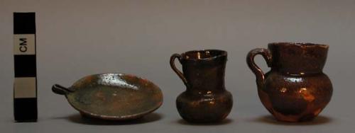 Toy vessels, glazed