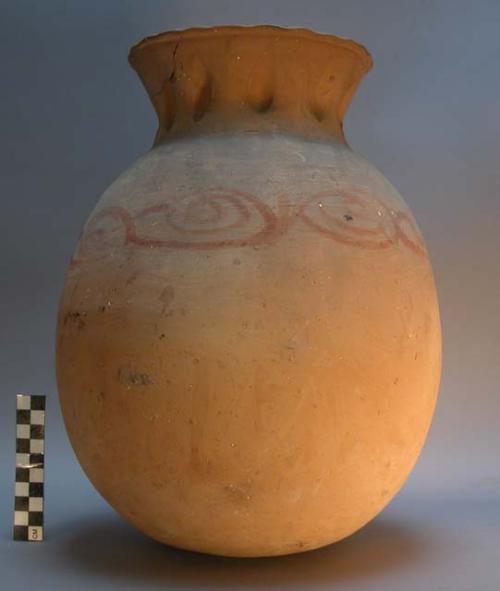 Water vessel, ornamented pottery