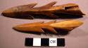 Ivory four-pronged harpoon heads