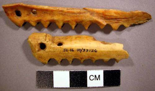 Ivory objects with serrated edges