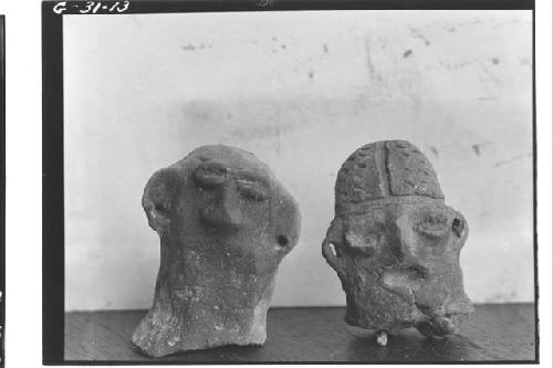 Figurine heads - found in drainage ditch