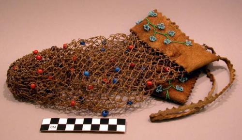 Sinew bag, beaded