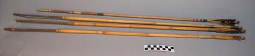 3 arrows, possibly from California. Shaft mostly made of reed but region near po