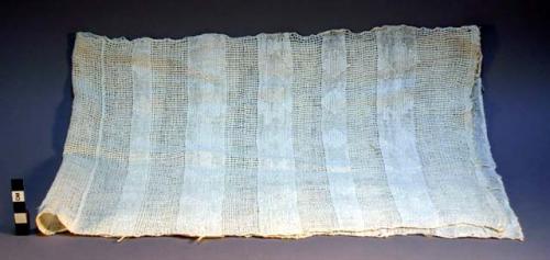 Piece of cloth - alternate horizontal bands of gauze and plain weave brocaded, w