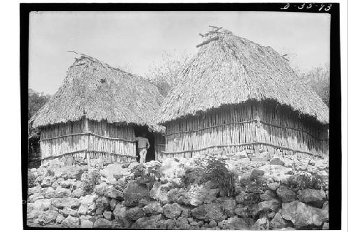 Rectangular houses on slopes of cerro