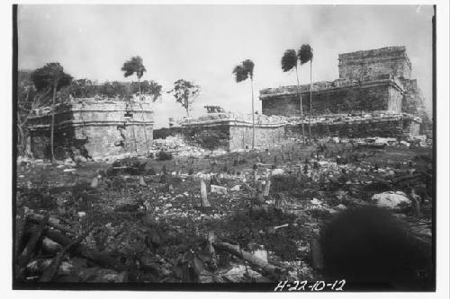 Back of Castillo and Temple 3 and East side of Temple 7