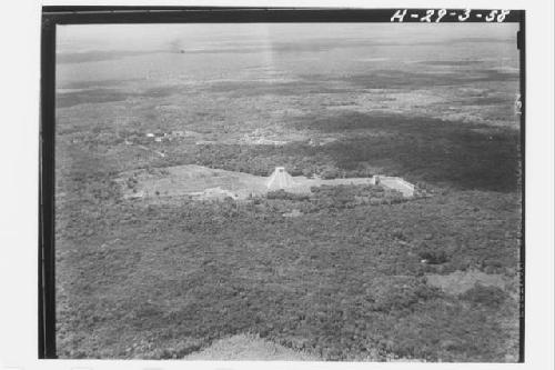 Aerial view of Chichen Itza looking south