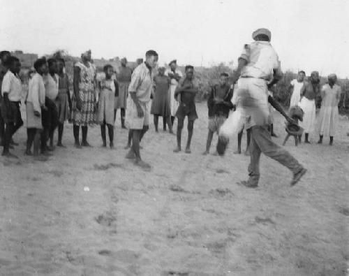 Children playing games at school