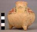 Short-legged polychrome pottery bowl