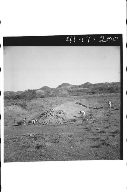 General view of ballcourt from top of Mound 3