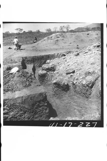 South trench at Mound 2 from the east