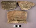 3 decorated pot sherds