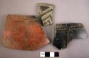 3 decorated pot sherds