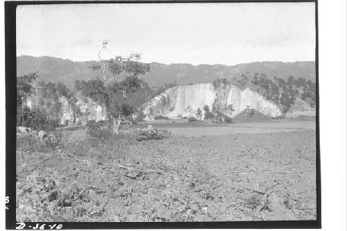 Northeast cliff and part of Group A from Group C (before excavation).