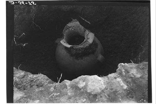 Cremation jar in situ