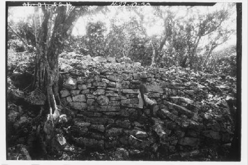 South wall, stairway inner side between the two passages