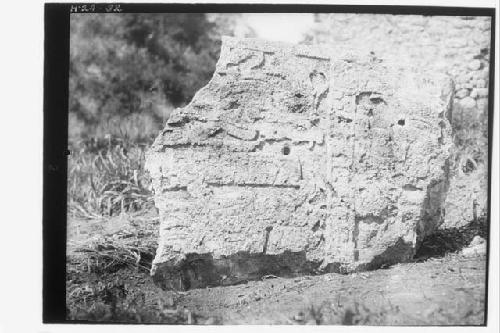 Stela 2 - front, fragment near bottom