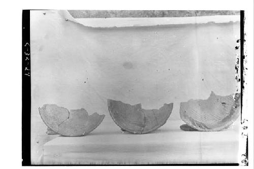 Grater bowl, fragment; grater bowl, fragment; grater bowl, fragment: all