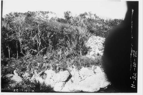 Lagoon of Xelha - south end of wall across peninsula - showing bridge